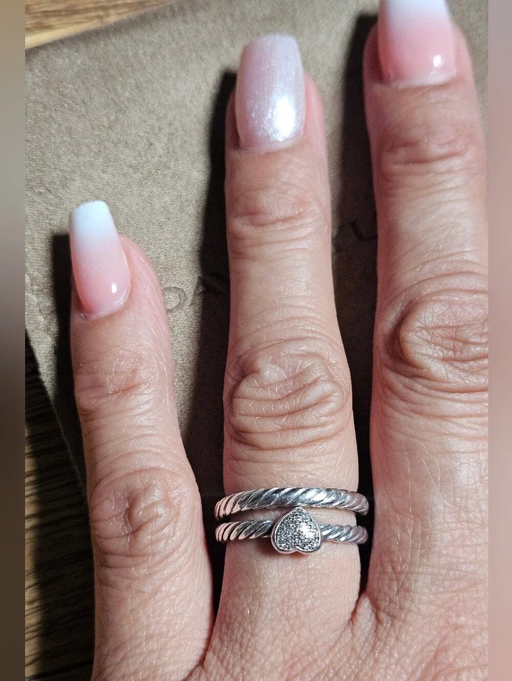 David Yurman Silver Braided Cable Stackable Band Ring Size 5.5